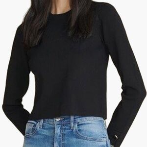 Veronica Beard Classic Crewneck Pullover in Noir